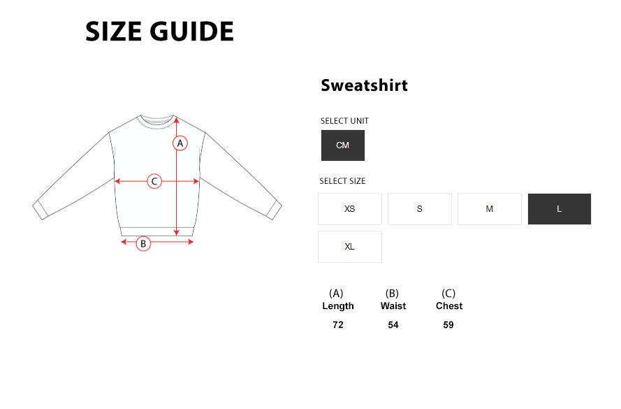 Size chart
