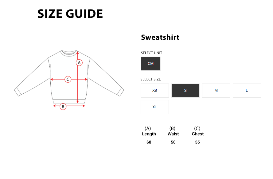 Size chart