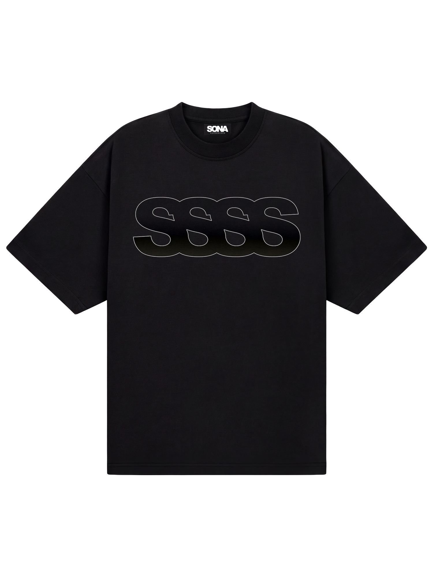 Slim fit T-shirt med graduering, Herre - Sort
