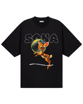 Kvinde T-shirt Bambi - Sort