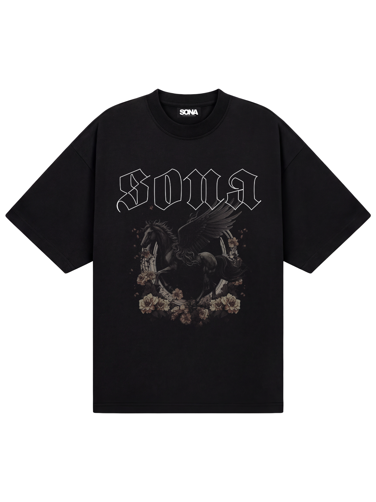Kvinde T-shirt Pegasus - Sort
