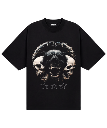 Casual T-shirt Skull&Dog, Herre - Sort