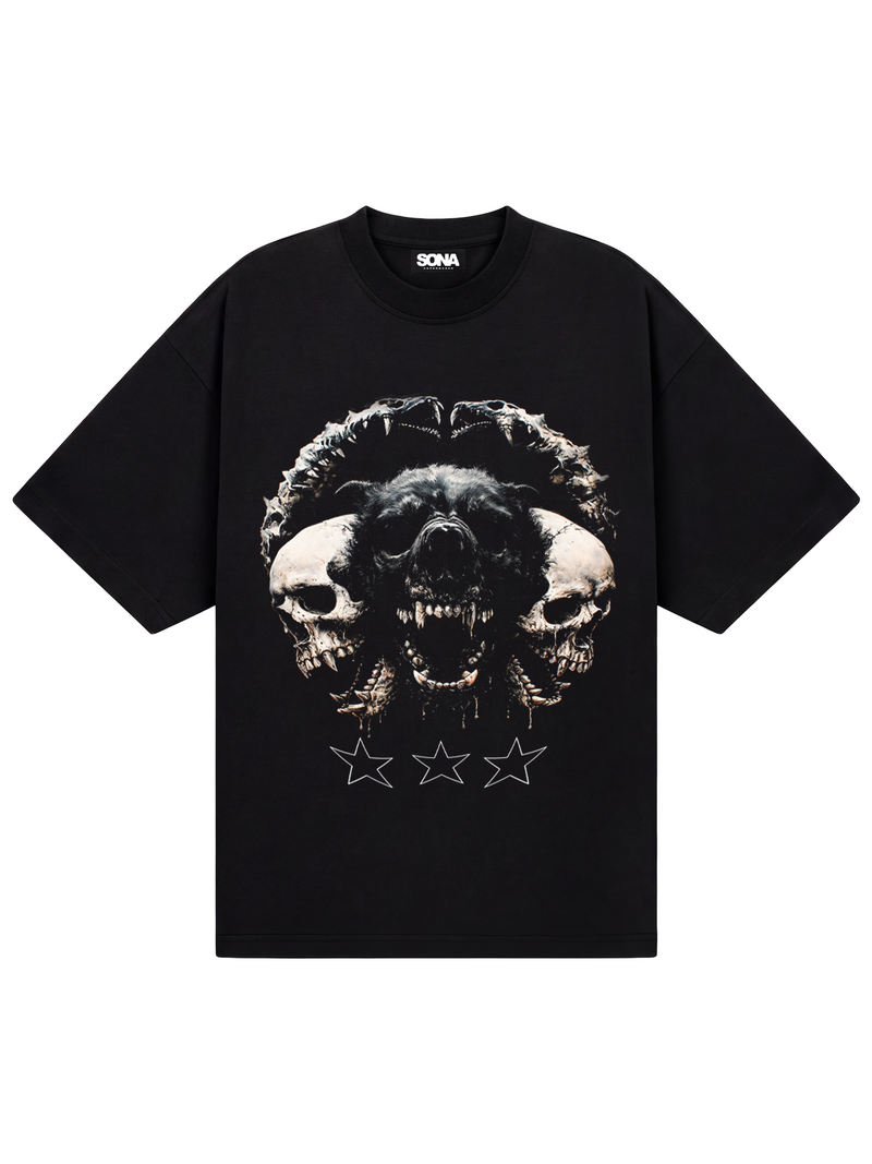Casual T-shirt Skull&Dog, Herre - Sort