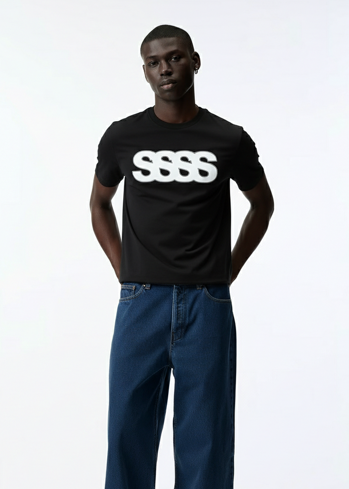 T-shirt SSSS, Men - Black