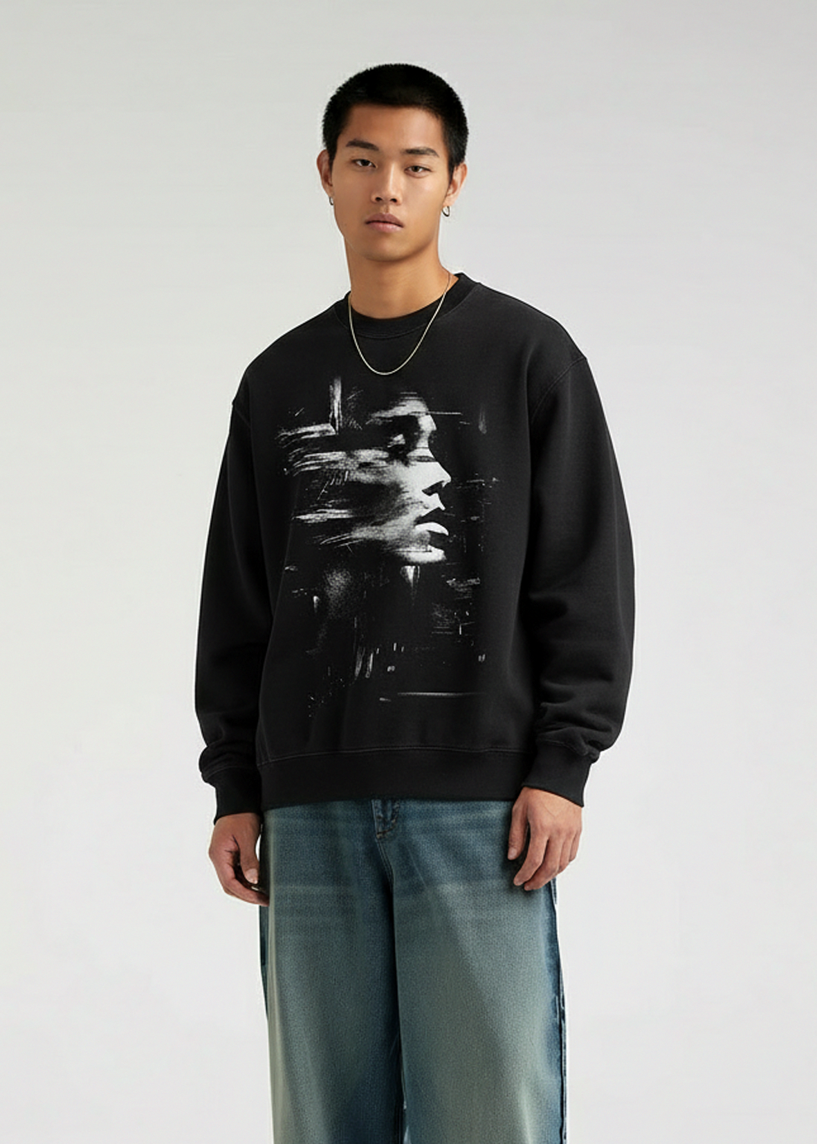 Sweatshirt Mirrorman, Men - Black, Front