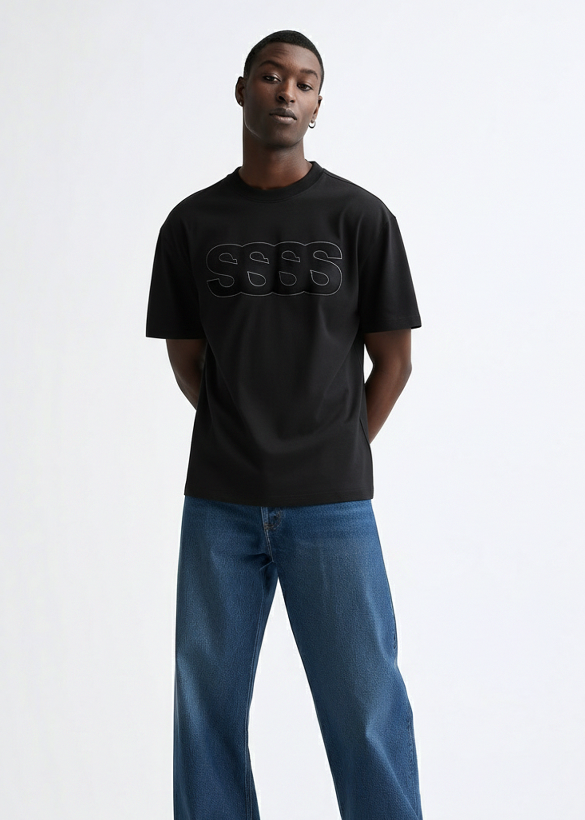 T-shirt Slim fit Gradient, Men - Black