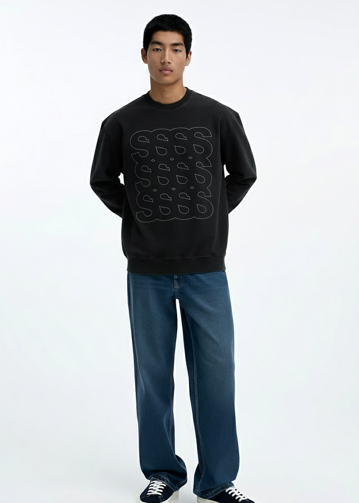 Sweatshirt Boxprint, Men - Black