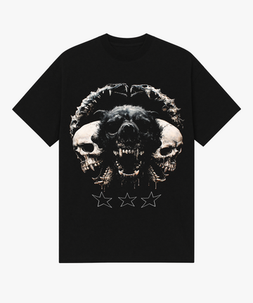 Casual T-shirt Skull&Dog, Herre - Sort