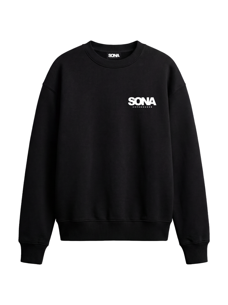 Sweatshirt med logo, herre - sort