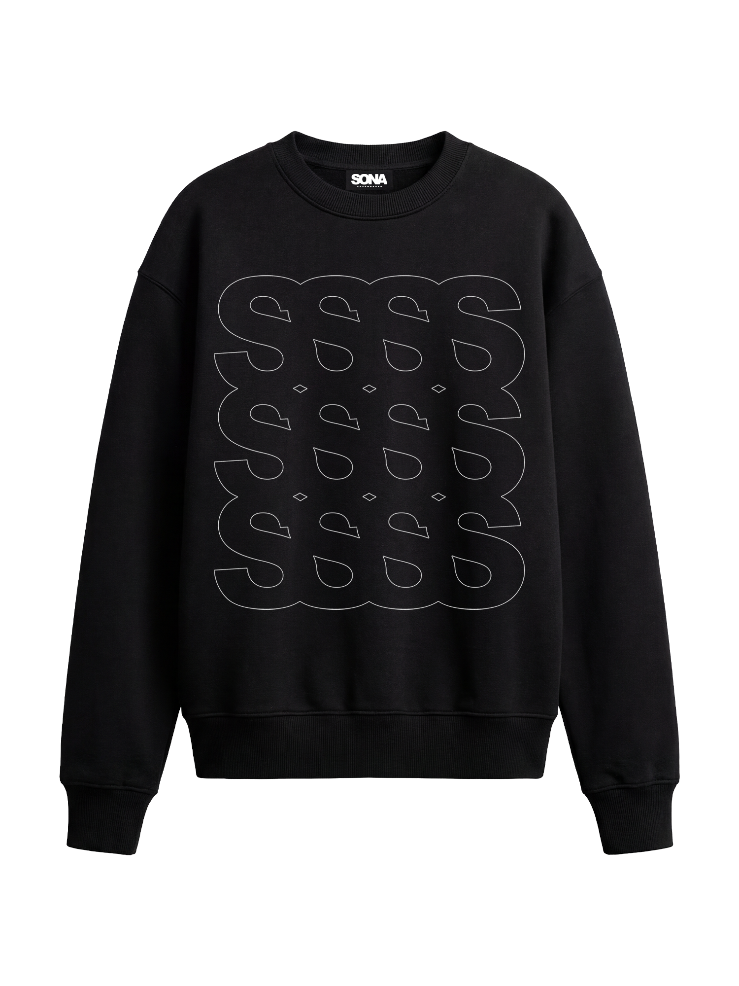 Sweatshirt Boxprint, Herrer - Sort