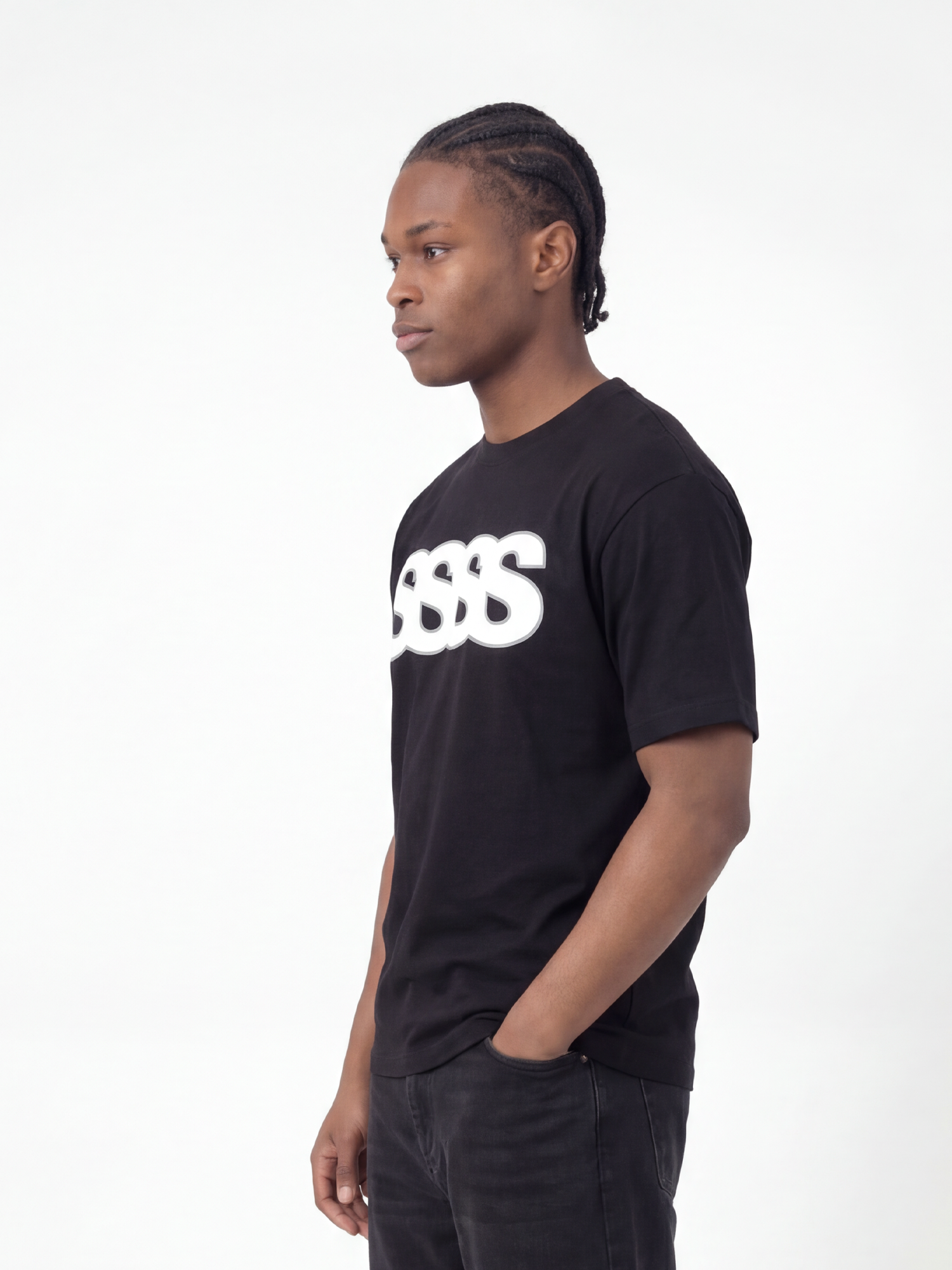 Casual T-shirt SSSS, Herre - Sort