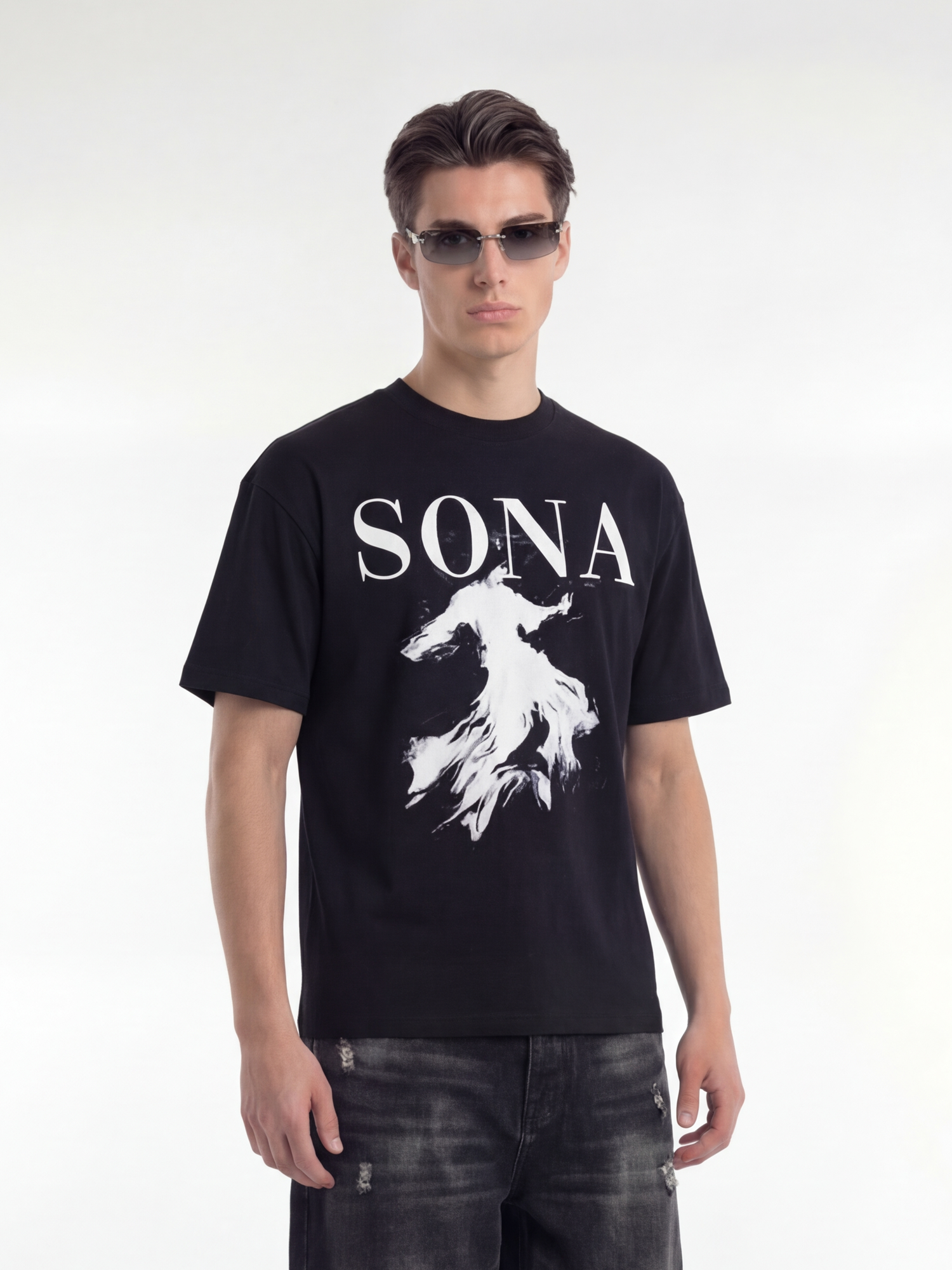Casual T-shirt Hopeful, Herre - Sort