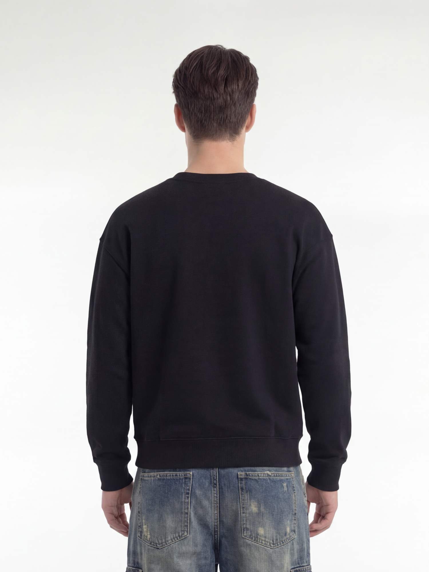Sweatshirt med logo, herre - sort