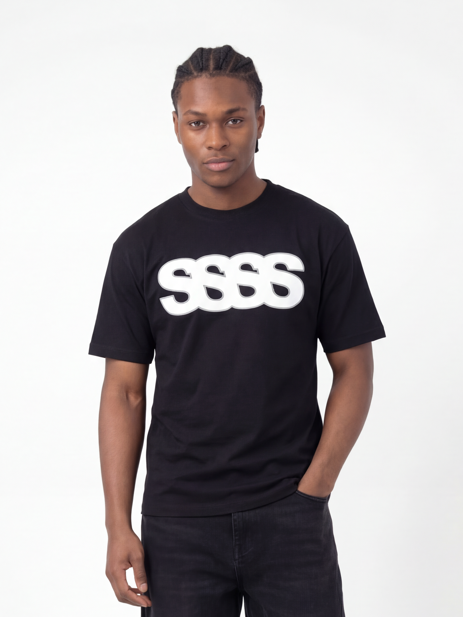 Casual T-shirt SSSS, Herre - Sort